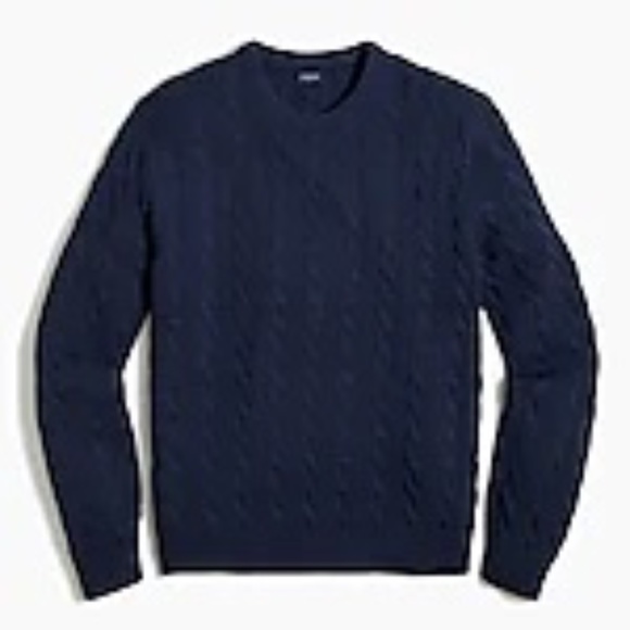 J. Crew Factory COTTON CABLE CREWNECK SWEATER - Picture 1 of 1